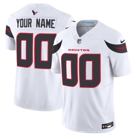 Men's Nike Custom White Houston Texans Vapor F.U.S.E. Limited Jersey